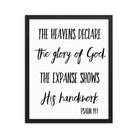 Psalm 19:1 Bible Verse, Black Text Framed Poster