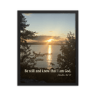 Psalm 46:10 Bible Verse, Sunset Glory Framed Poster