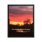 Psalm 19:1 Bible Verse, Sunset Glory Framed Poster