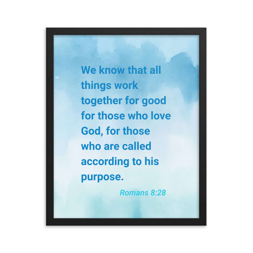 Rom 8:28 - Bible Verse, together for good Enhanced Matte Paper Framed Poster