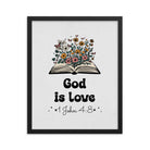 1 John 4:8 - Bible Verse, God is Love Enhanced Matte Paper Framed Poster