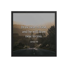 James 4:8 Bible Verse, Cleanse your Enhanced Matte Paper Framed Poster