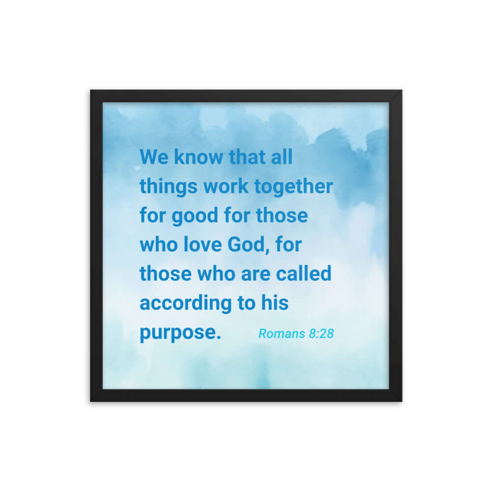 Rom 8:28 - Bible Verse, together for good Enhanced Matte Paper Framed Poster