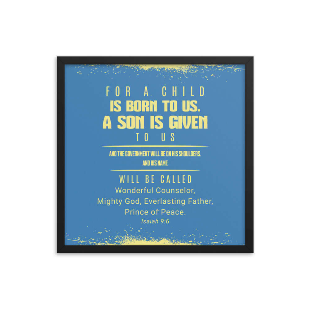 Isaiah 9:6 - Bible Verse, Mighty God Enhanced Matte Paper Framed Poster