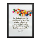 John 3:16 Bible Verse, He gave His Son Enhanced Matte Paper Framed Poster