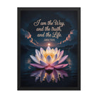 John 14:6 Bible Verse The Way Enhanced Matte Paper Framed Poster Black 18″×24″
