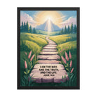 John 14:6 Bible Verse The Truth Enhanced Matte Paper Framed Poster Black 18″×24″