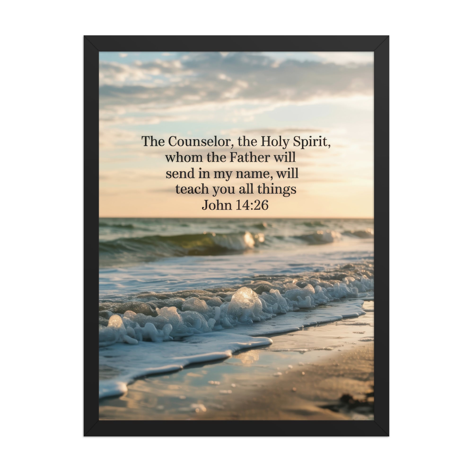 John 14:26 Bible Verse You All Enhanced Matte Paper Framed Poster Black 18″×24″