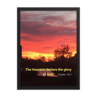 Psalm 19:1 Bible Verse, Sunset Glory Framed Poster