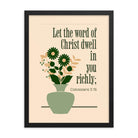 Col 3:16 - Bible Verse, word of Christ Enhanced Matte Paper Framed Poster