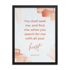 Jeremiah 29:13 - Bible Verse, find me Enhanced Matte Paper Framed Poster