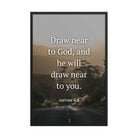 James 4:8 Bible Verse, Cleanse your Enhanced Matte Paper Framed Poster