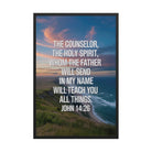 John 14:26 Bible Verse will teach Enhanced Matte Paper Framed Poster Black 24″×36″