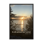 Psalm 46:10 Bible Verse, Sunset Glory Framed Poster