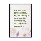 John 10:10 - Bible Verse, Abundant Life Enhanced Matte Paper Framed Poster