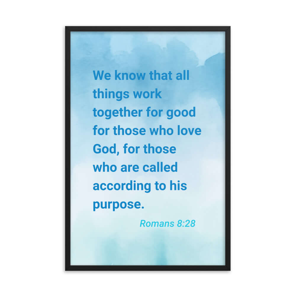 Rom 8:28 - Bible Verse, together for good Enhanced Matte Paper Framed Poster