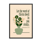 Col 3:16 - Bible Verse, word of Christ Enhanced Matte Paper Framed Poster