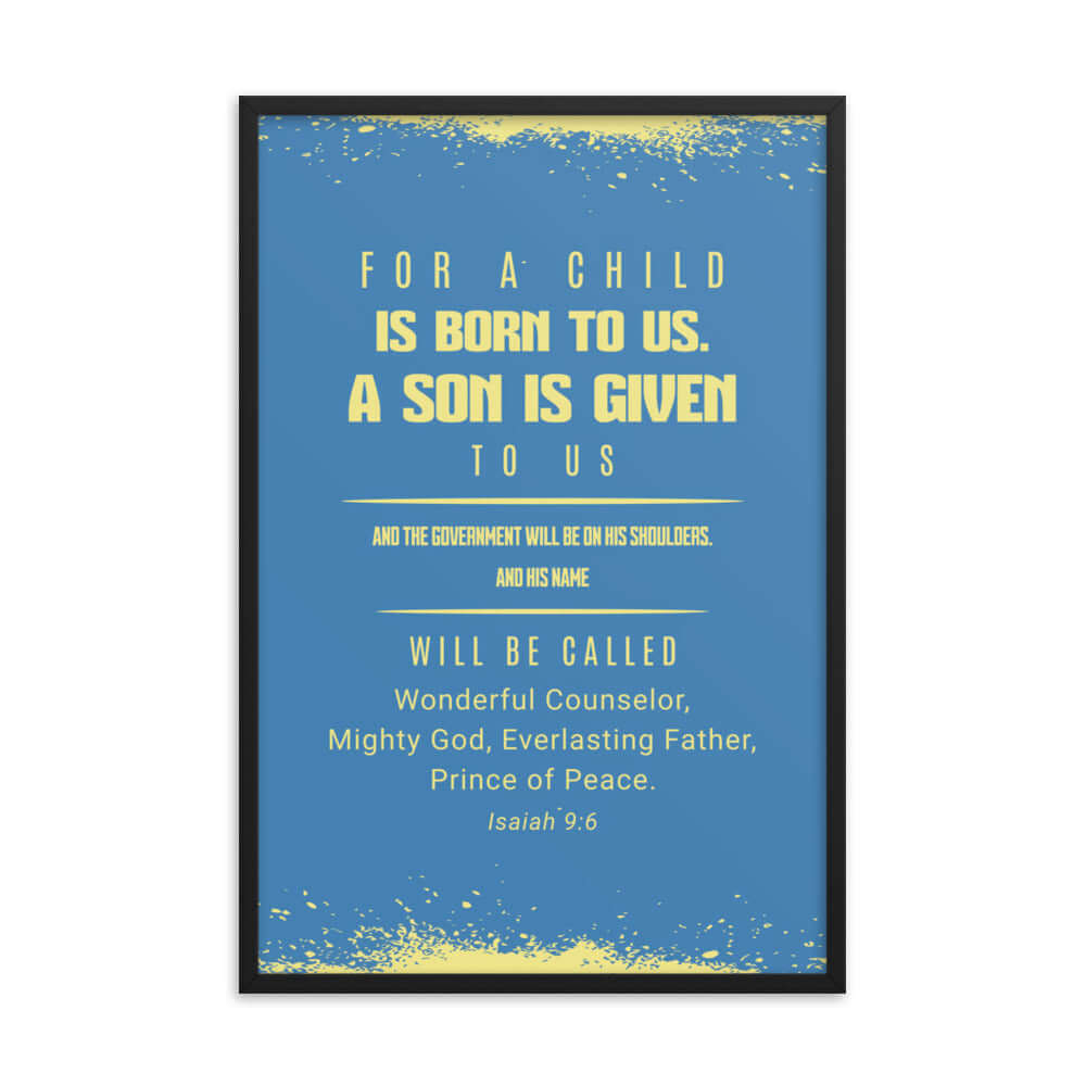 Isaiah 9:6 - Bible Verse, Mighty God Enhanced Matte Paper Framed Poster