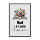 1 John 4:8 - Bible Verse, God is Love Enhanced Matte Paper Framed Poster