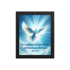 John 14:26 - Bible Verse, Holy Spirit Dove Framed Poster