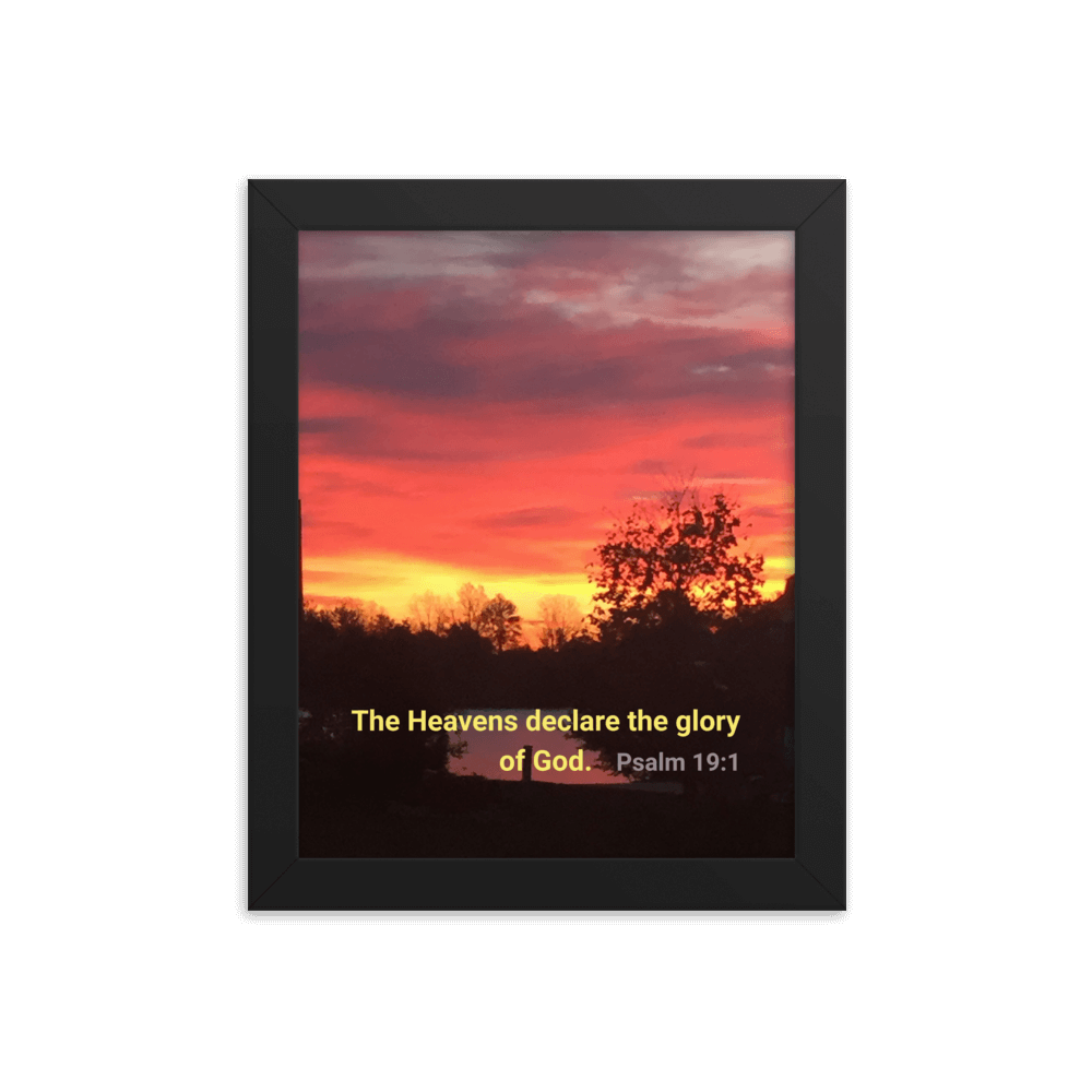 Psalm 19:1 Bible Verse, Sunset Glory Framed Poster