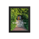 Rev 3:20 Bible Verse, Garden Doorway Framed Poster