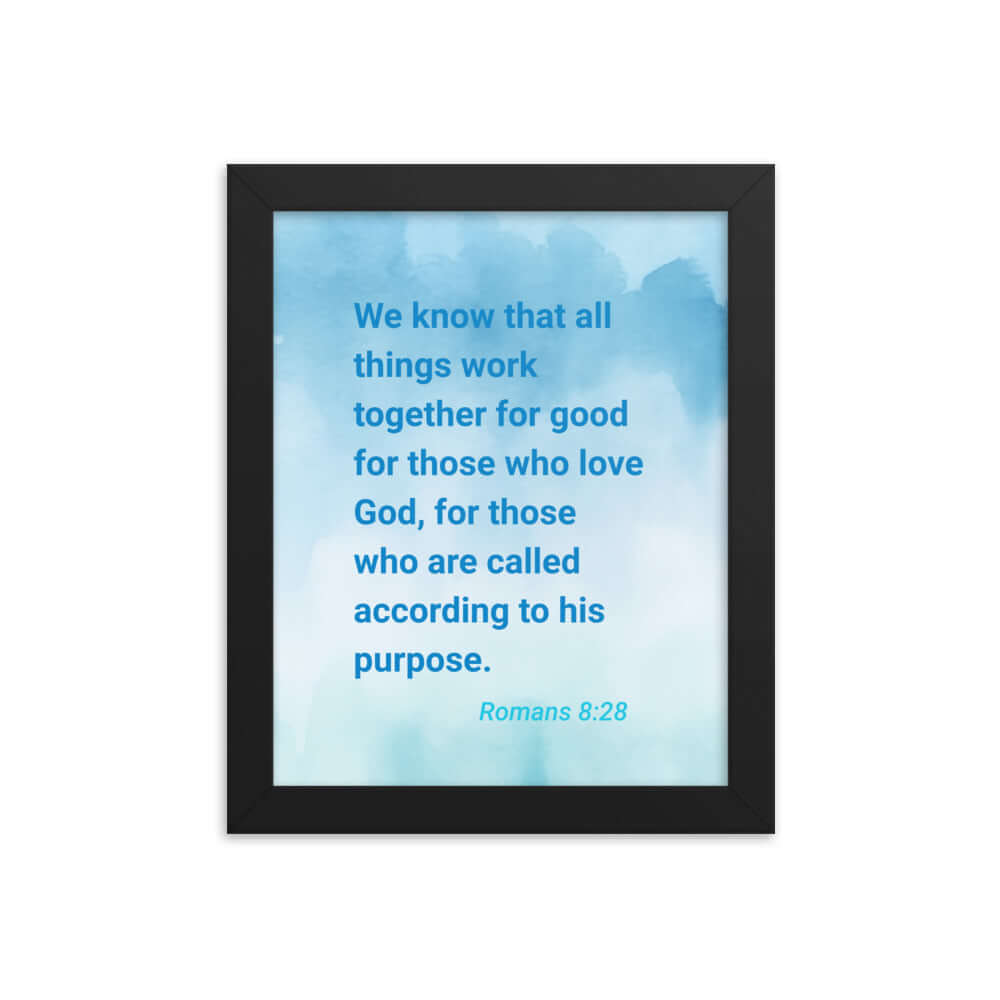 Rom 8:28 - Bible Verse, together for good Enhanced Matte Paper Framed Poster