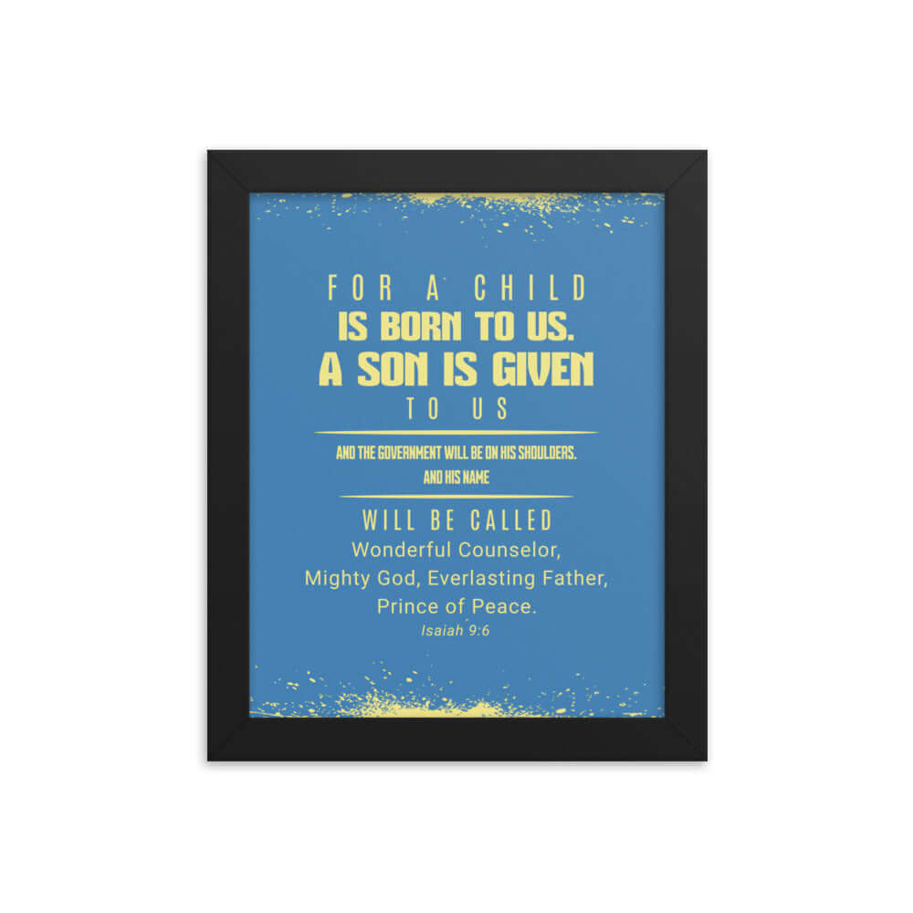 Isaiah 9:6 - Bible Verse, Mighty God Enhanced Matte Paper Framed Poster