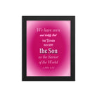 1 John 4:14 - Bible Verse, that the Father Enhanced Matte Paper Framed Poster