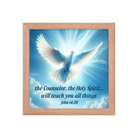 John 14:26 - Bible Verse, Holy Spirit Dove Framed Poster