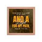 Psalm 119:105 - Bible Verse, lamp to my feet Enhanced Matte Paper Framed Poster