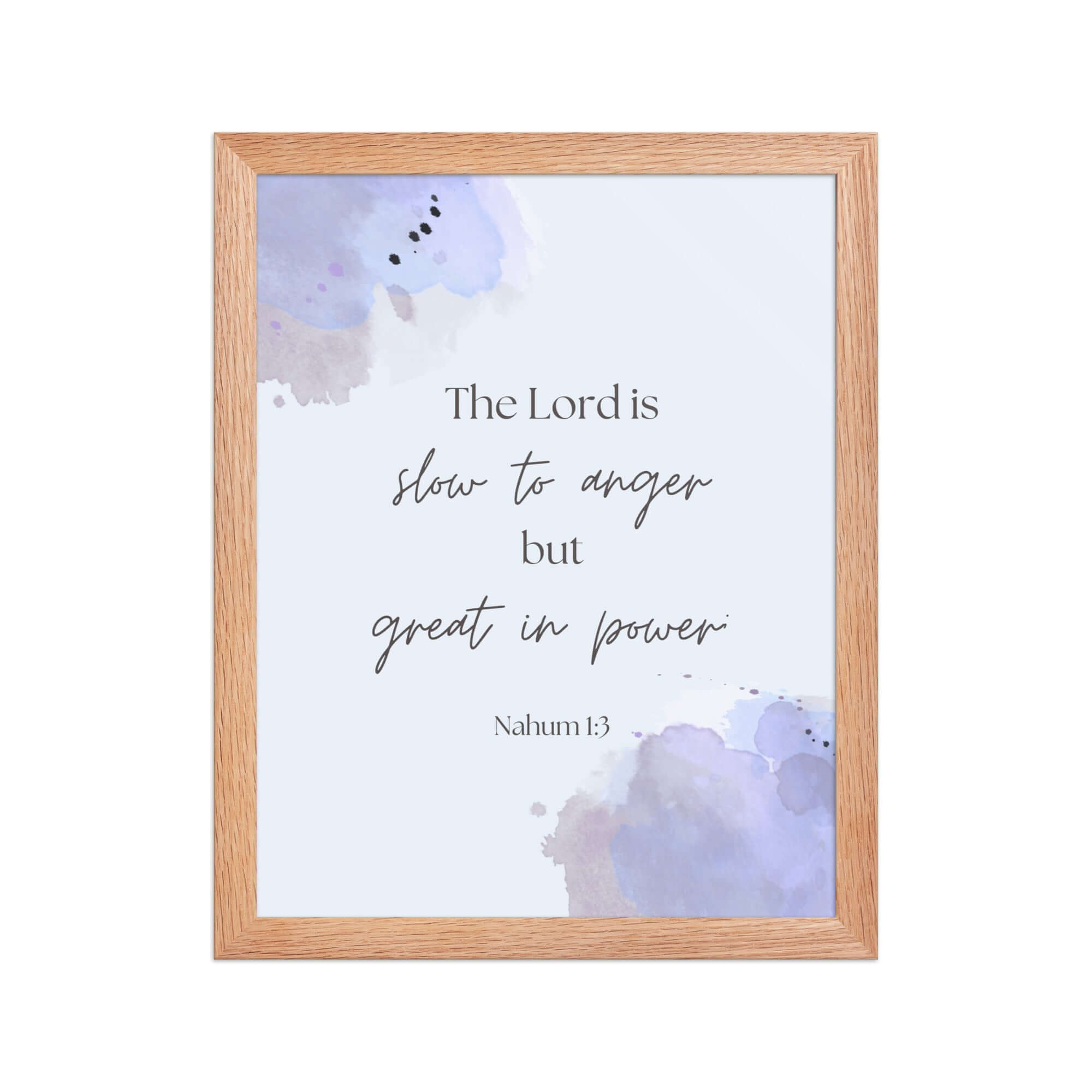 Nahum 1:3 Bible Verse, great in power Enhanced Matte Paper Framed Poster