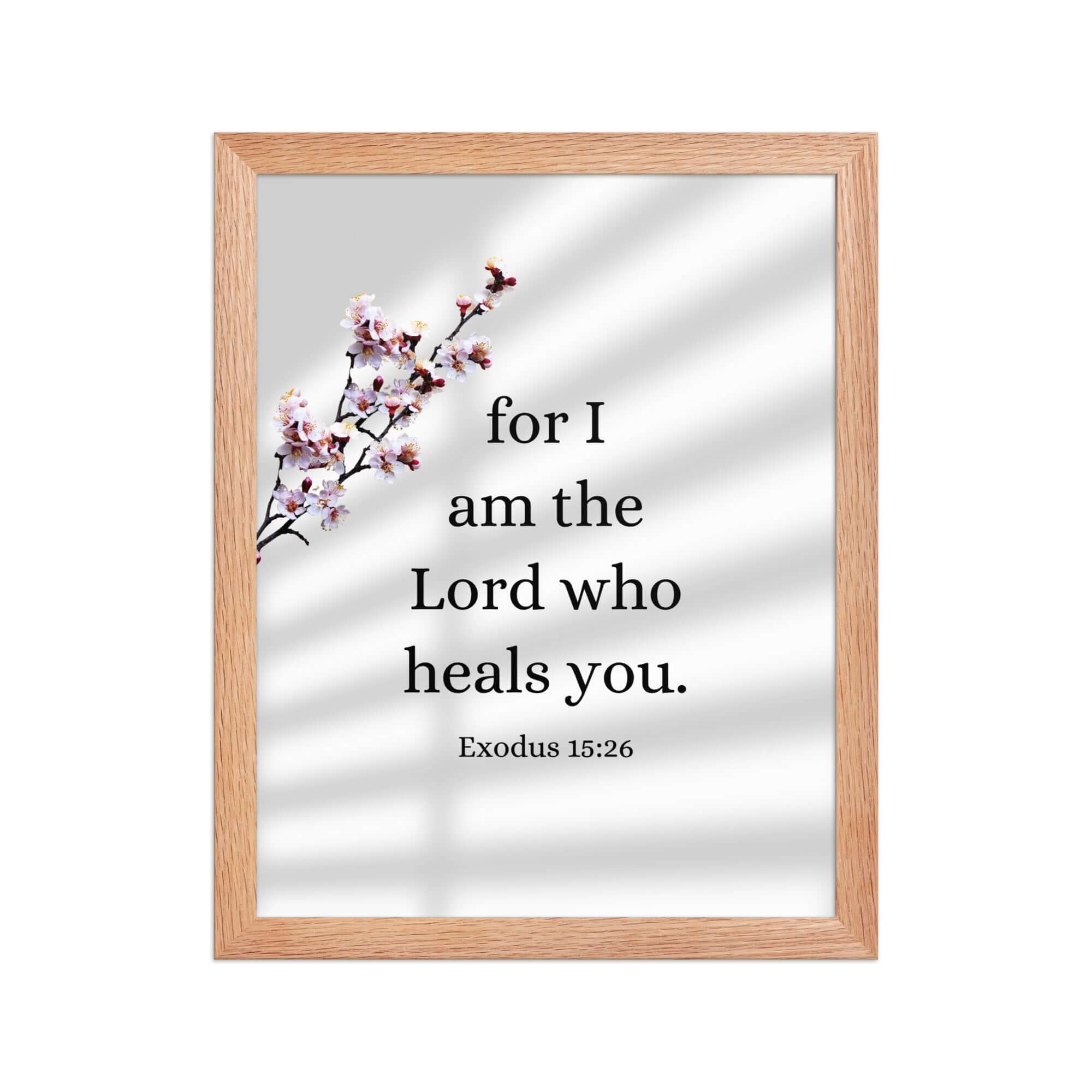 Exodus 15:26 Bible Verse, diligently listen Enhanced Matte Paper Framed Poster