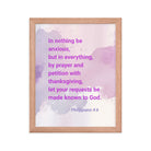 Phil 4:6 - Bible Verse, Prayer and Petition Enhanced Matte Paper Framed Poster