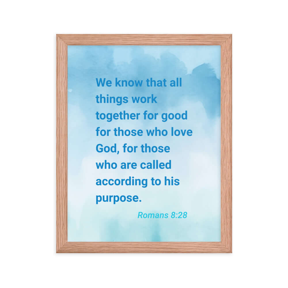 Rom 8:28 - Bible Verse, together for good Enhanced Matte Paper Framed Poster