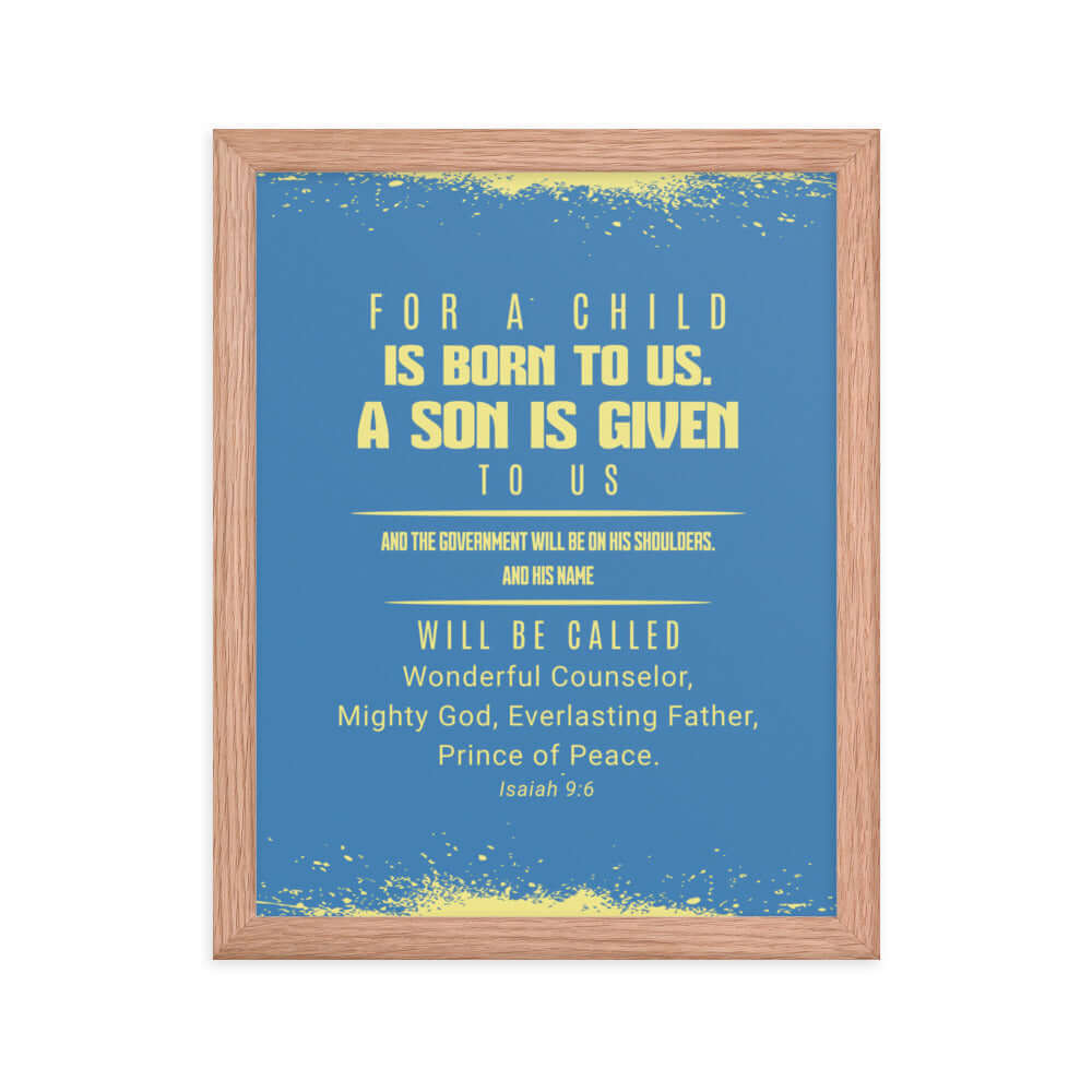 Isaiah 9:6 - Bible Verse, Mighty God Enhanced Matte Paper Framed Poster