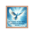 John 14:26 - Bible Verse, Holy Spirit Dove Framed Poster