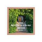 Rev 3:20 Bible Verse, Garden Doorway Framed Poster