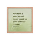 Heb 11:1 - Bible Verse, faith is assurance Enhanced Matte Paper Framed Poster
