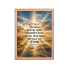 John 14:26 Bible Verse will send Enhanced Matte Paper Framed Poster Red Oak 12″×16″