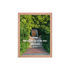 Rev 3:20 Bible Verse, Garden Doorway Framed Poster