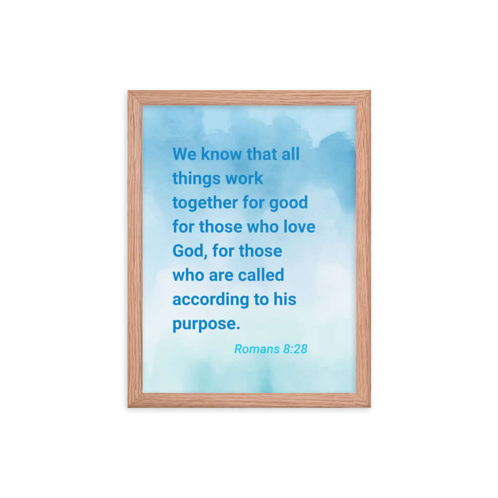 Rom 8:28 - Bible Verse, together for good Enhanced Matte Paper Framed Poster