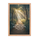 John 14:6 Bible Verse I Am Enhanced Matte Paper Framed Poster Red Oak 12″×18″