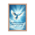 John 14:26 - Bible Verse, Holy Spirit Dove Framed Poster