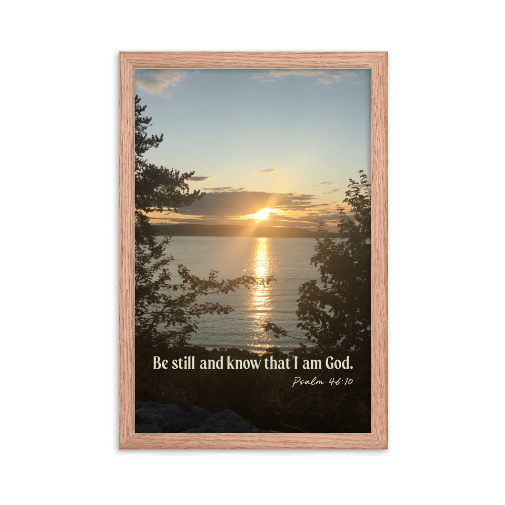 Psalm 46:10 Bible Verse, Sunset Glory Framed Poster