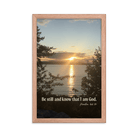 Psalm 46:10 Bible Verse, Sunset Glory Framed Poster