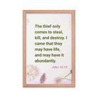 John 10:10 - Bible Verse, Abundant Life Enhanced Matte Paper Framed Poster