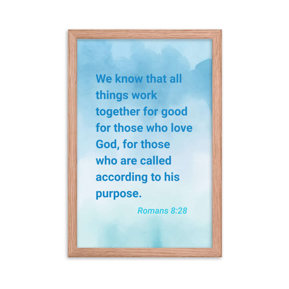 Rom 8:28 - Bible Verse, together for good Enhanced Matte Paper Framed Poster