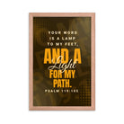 Psalm 119:105 - Bible Verse, lamp to my feet Enhanced Matte Paper Framed Poster