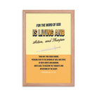 Heb 4:12 - Bible Verse, living and active Enhanced Matte Paper Framed Poster